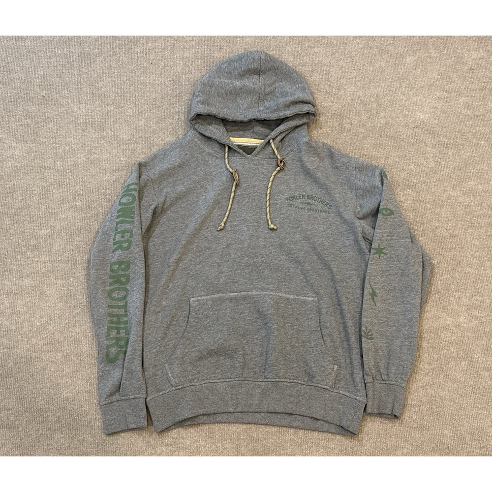 Howler Brothers Bros Gray Knit Pullover Hoodie Cotton Blend Pockets Small